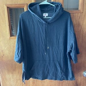 Sundry 3/4 sleeve hooded top navy blue XS
